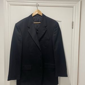 WoolTouch men’s formal jacket black with thin stripe sz L